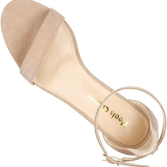 Women's Faux Leather Chunky Block Heeled Sandals 2 Inch Open Toe Ankle Strap - Picture 5 of 8